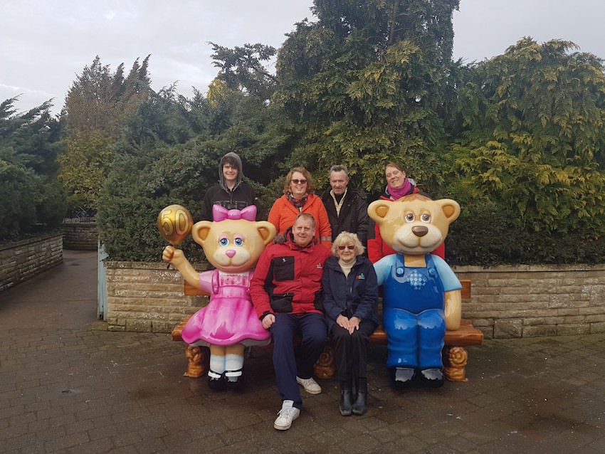 Family Bench at sundown adventureland