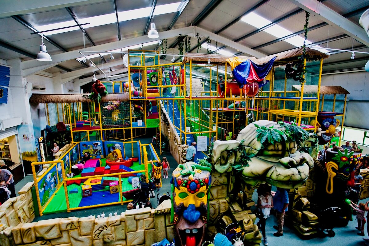Crash Landings huge indoor play area and cafe at Sundown Adventureland